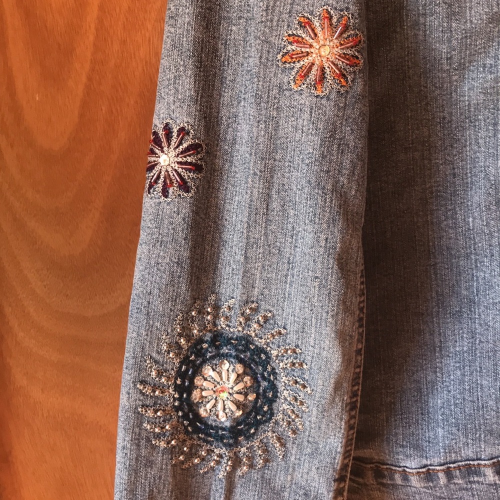 Daniel original design Jean jacket, bead and sequin embellished, size small - Picture 6 of 7